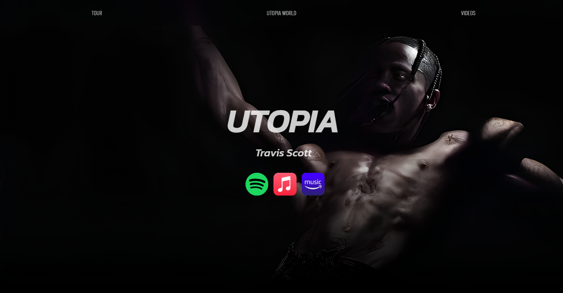 Slide 1 do modal do projeto Travis Scott feito por Rafael de Gino Barbosa